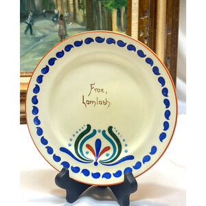 Willow England small plate FRAE LAMLASH Slipware Scotland Souvenir